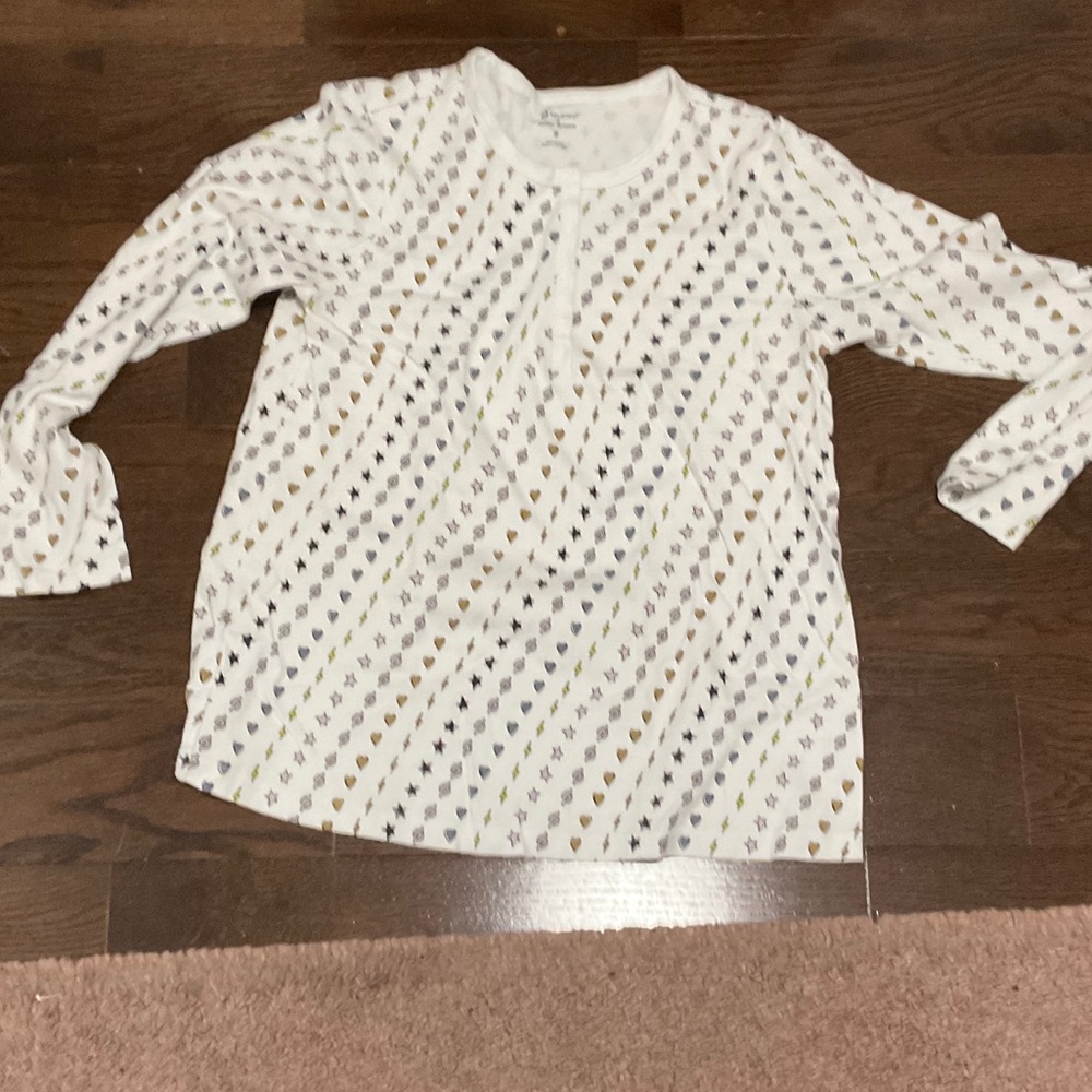 Roller Rabbit x Peloton White Multicolor Pattern Pajama Top